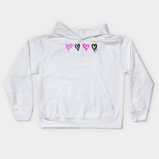 Spray painted hearts Kids Hoodie